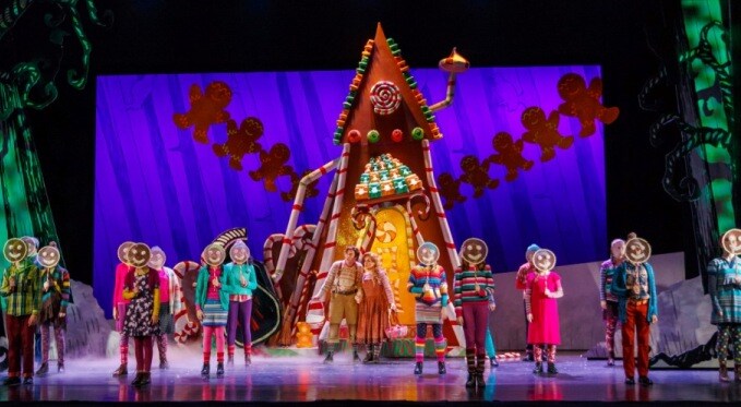 Hansel & Gretel on stage with children from Pittsburgh Youth Chorus 