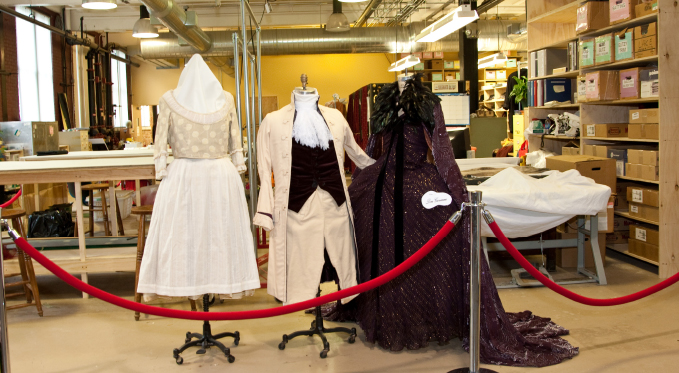 Our Wardrobe department stores everything from shoes to corsets to scarves to jewelry, and manufactures costumes when needed.