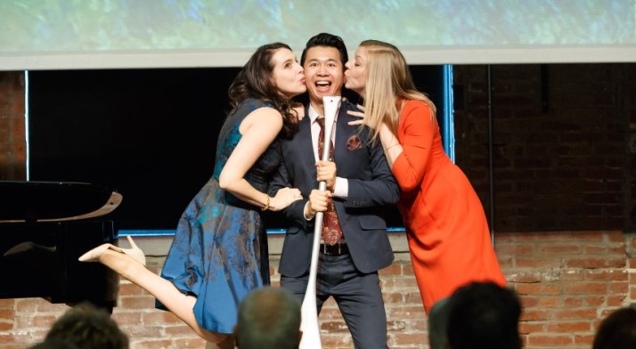 Pittsburgh Opera Art Song Recital, January 2016. Left to Right: Resident Artists Claudia Rosenthal, Brian Vu,Corrie Stallings.