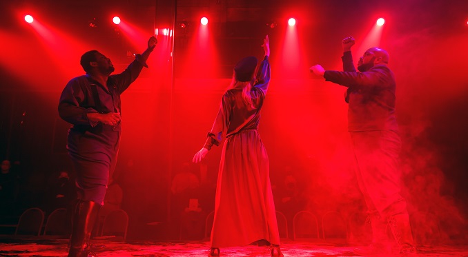 Production photo from Pittsburgh Opera's world premiere of In a Grove