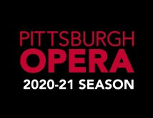 Pittsburgh Opera 2020-21 Season, red and white letters on black