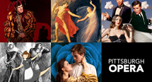 Collage of five production images for Pittsburgh Opera's 2026-27 season