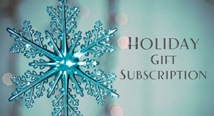 Holiday Gift Subscription beside a frosted blue snowflake ornament