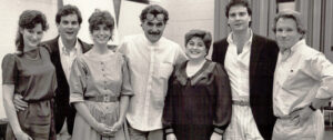 The first class of Pittsburgh Opera Resident Artists with then-director Tito Capobianco, black and white
