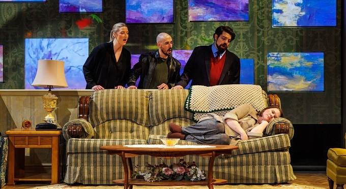 Woman With Eyes Closed production photo