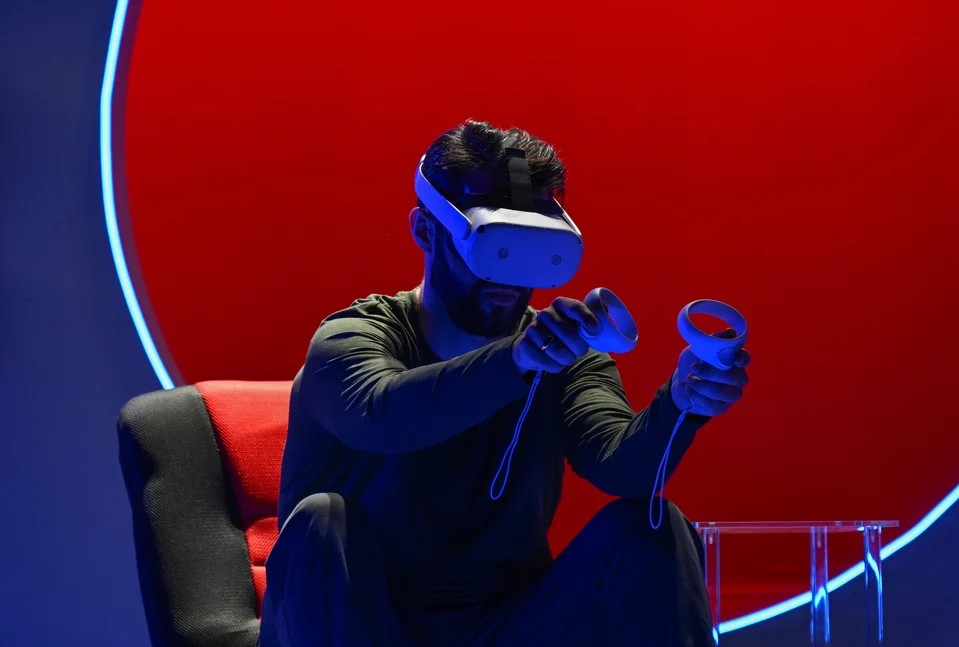 Man in a VR set