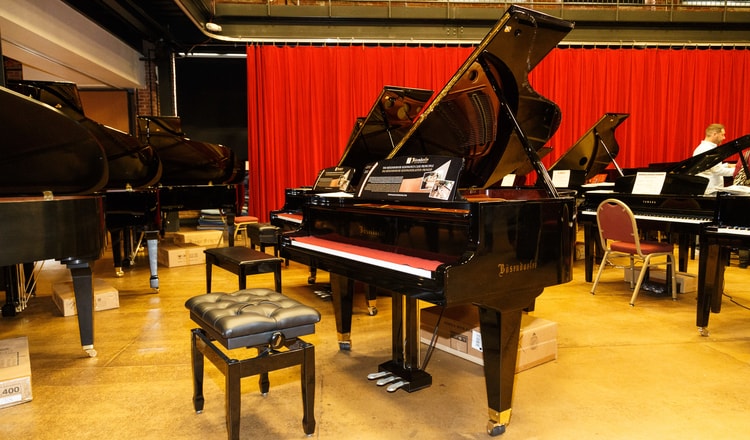 Photo of pianos from a Pittsburgh Opera piano sale